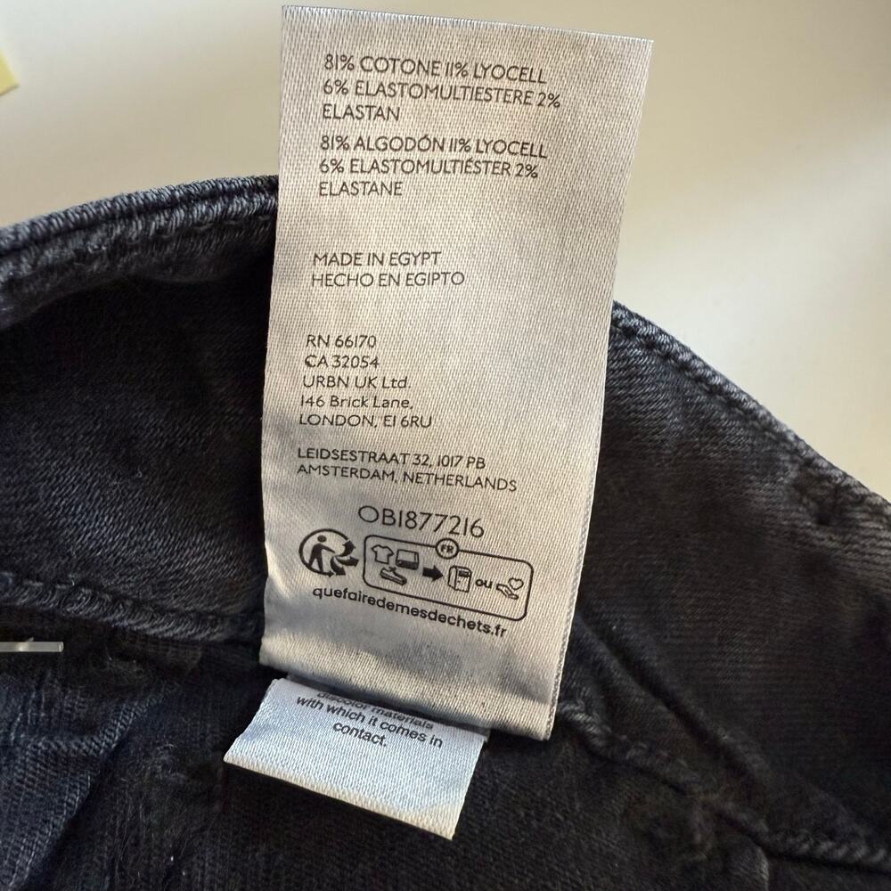 NEW Anthropologie Maeve The Colette High-Rise Crop Wide-Leg Jeans Black Size 29 - Picture 7 of 7